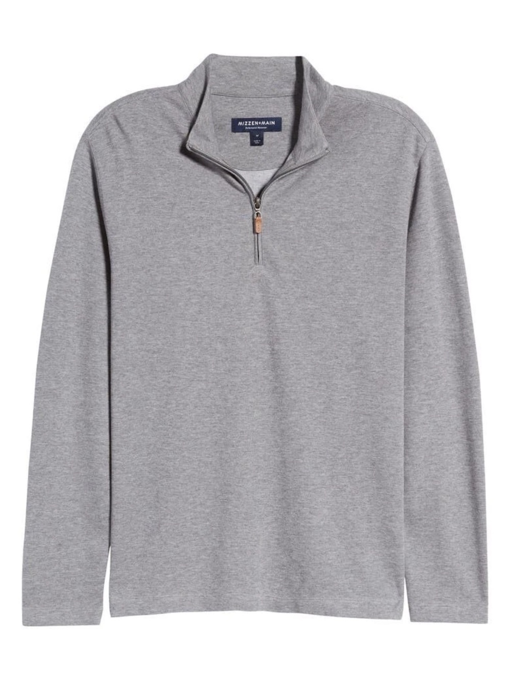 Mizzen+Main Men's Gray Quarter-Zip Sweater- size L